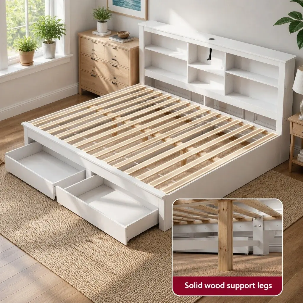 Double Bed Frame with Storage Solutions