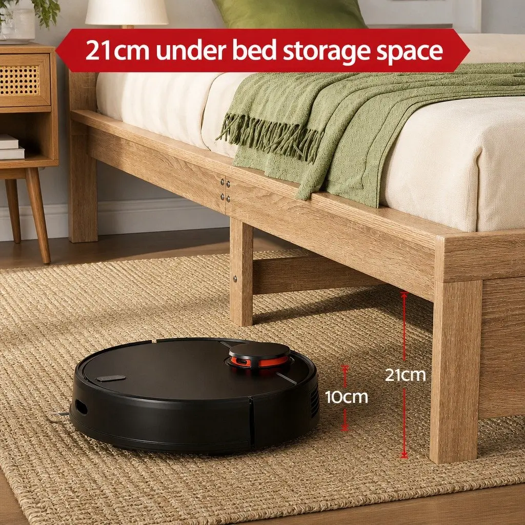 King Single Bed Frame Wooden Base Support Legs 122cm x 210cm Walnut