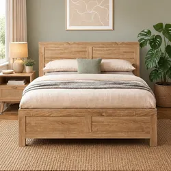 Single Bed Frame Wooden Base Walnut Colour Sleeper For Adults Kids Bedroom