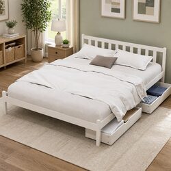 Reliable Queen Size Bed Frame with Stylish Headboard