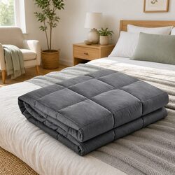 Weighted Blanket 7KG Adult Grey Deep Touch Pressure Sleep Aid Therapy Blanket