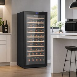 Wine Fridge Cooler 66 Bottle Capacity Black Digital Control LED Display