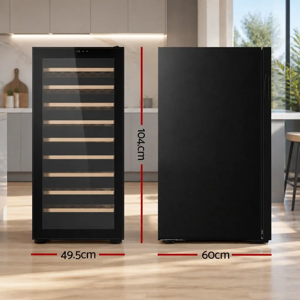 Wine Fridge Cooler 66 Bottle Capacity Black Digital Control LED Display
