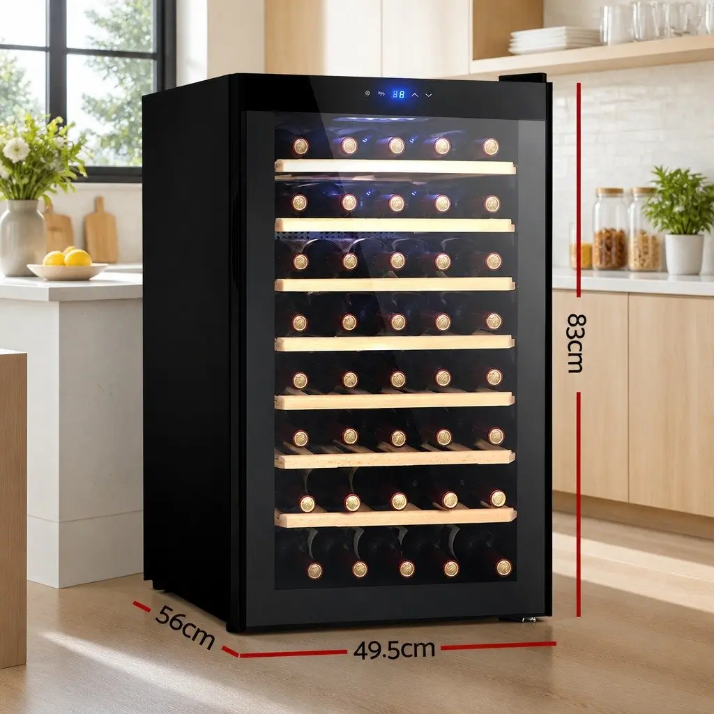 Wine Fridge Cooler 51 Bottles Black Compressor Refrigerator Touch Control LED