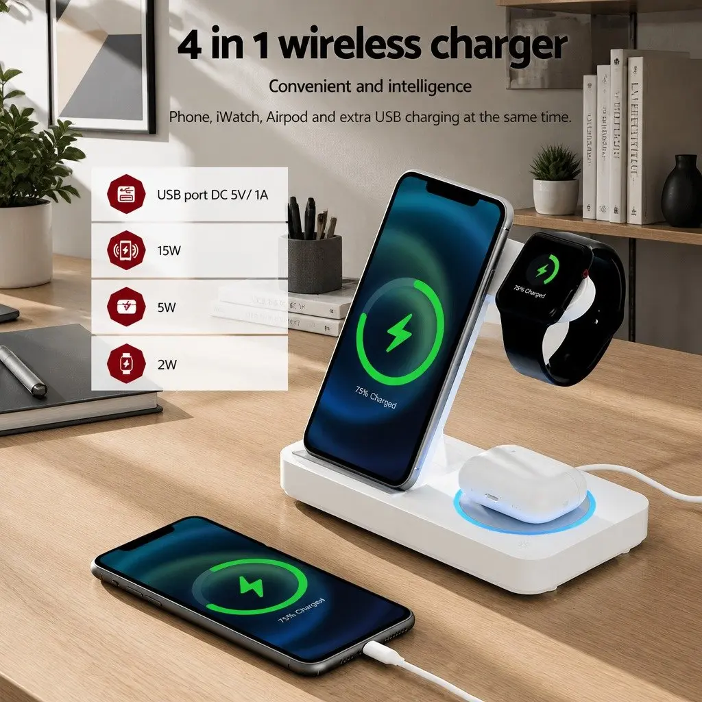 4-in-1 Wireless Charging Station for Devices