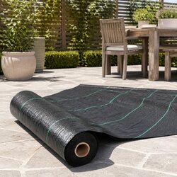 Weed Control Mat 3.66m x 30m Black Garden Woven Fabric UV Resistant Porous