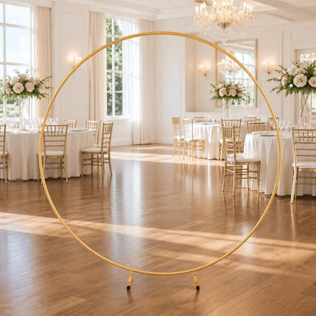 Backdrop Stand Metal Frame 2M Gold Wedding Party Flower Balloon Display Decor