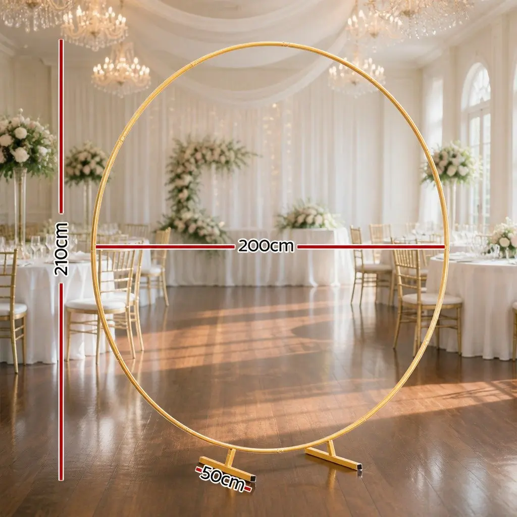 Backdrop Stand Metal Frame 2M Gold Wedding Party Flower Balloon Display Decor