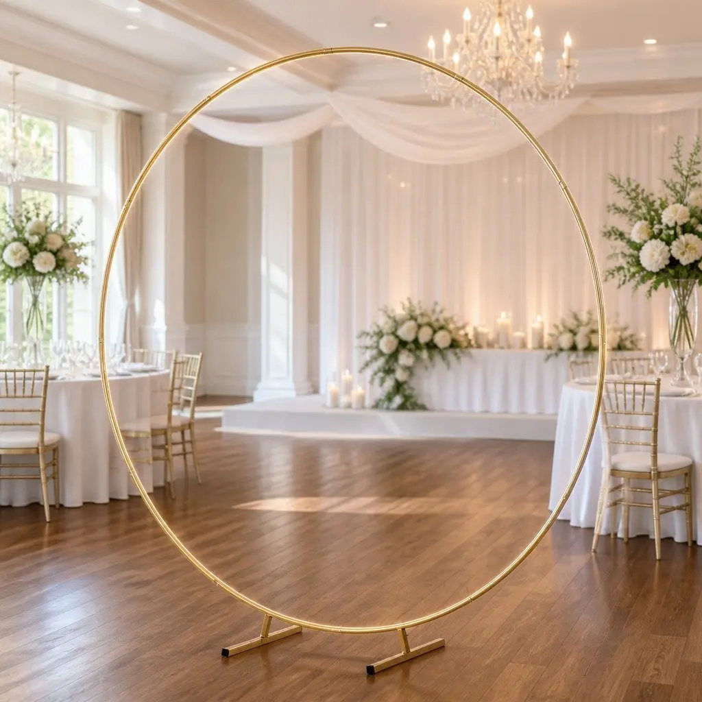 Backdrop Stand Metal Frame 2M Gold Wedding Party Flower Balloon Display Decor