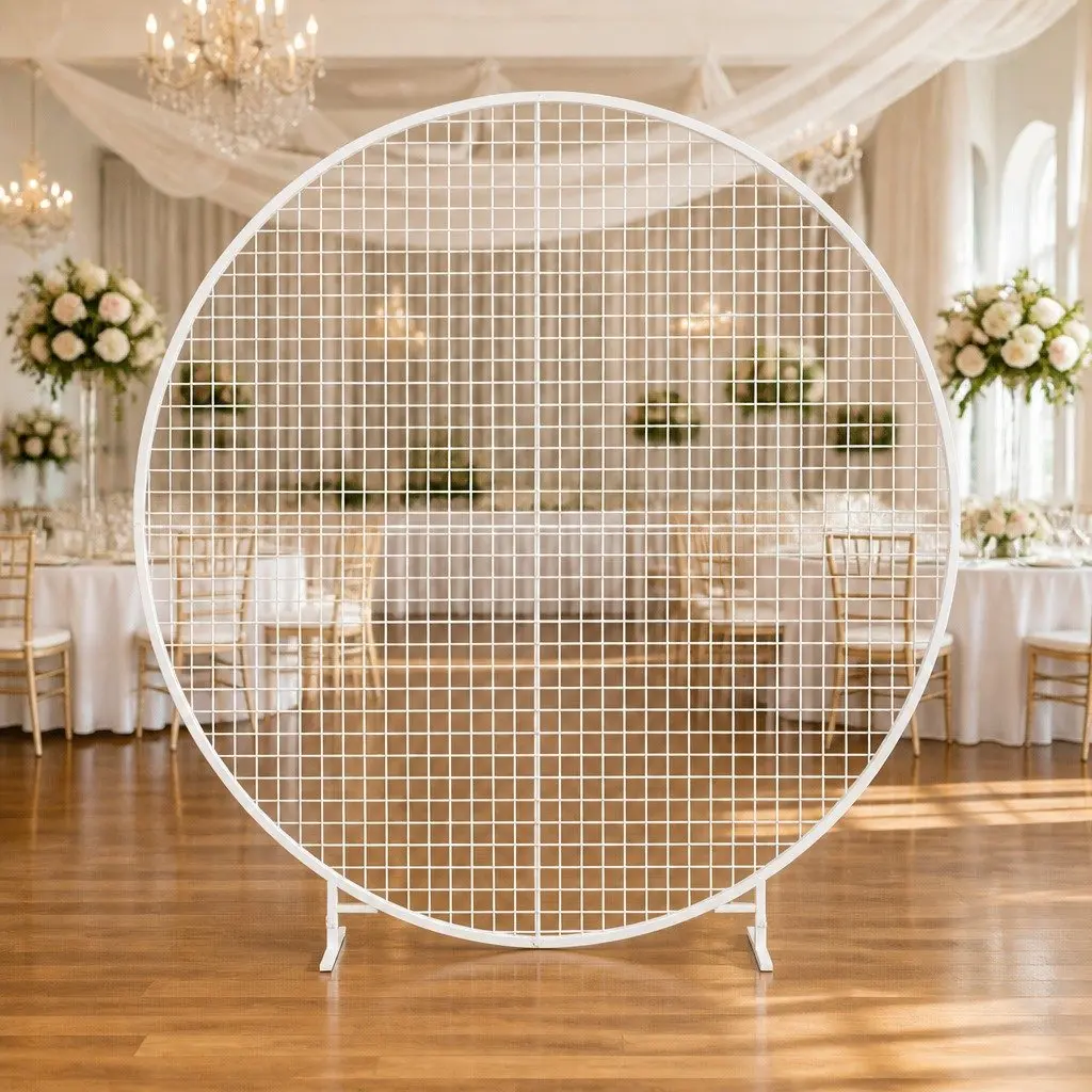Backdrop Stand Metal Frame 2M Wedding Party Decoration Gold White