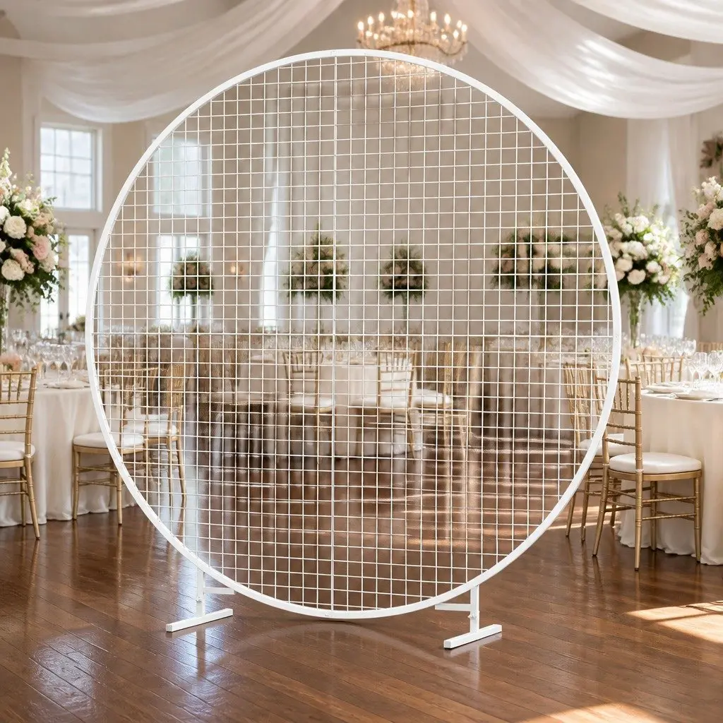 Backdrop Stand Metal Frame 2M Wedding Party Decoration Gold White