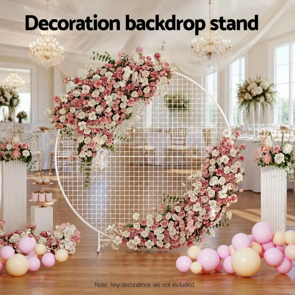 Backdrop Stand Metal Frame 2M Wedding Party Decoration Gold White