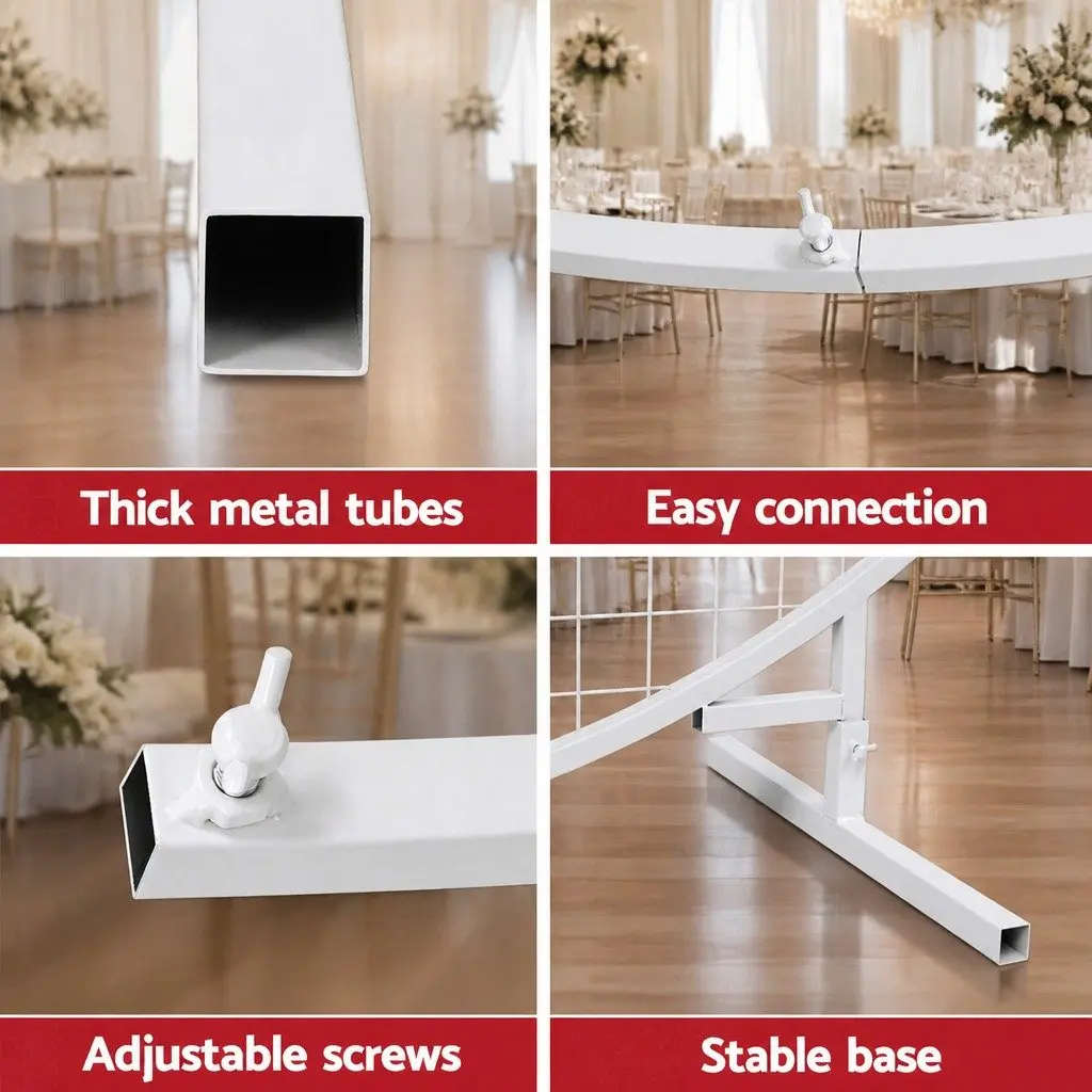 Backdrop Stand Metal Frame 2M Wedding Party Decoration Gold White