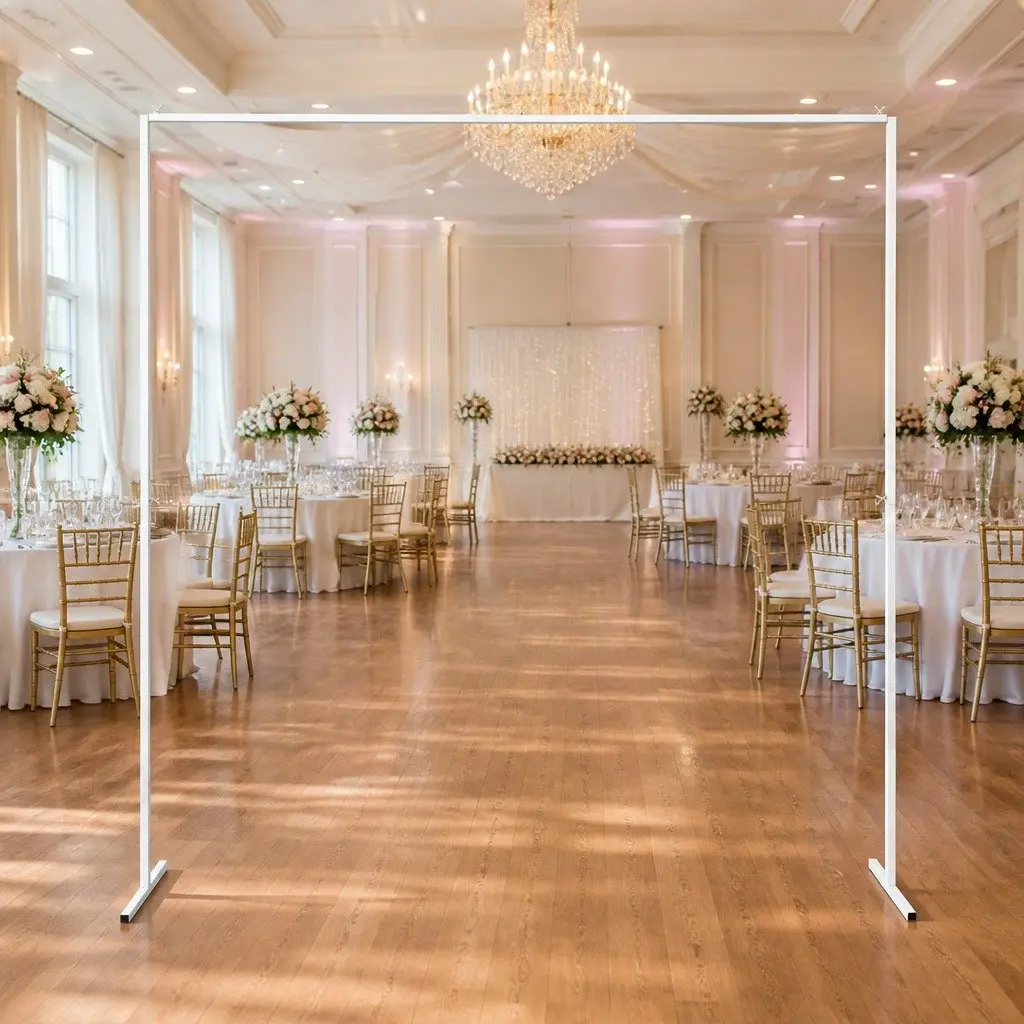 Backdrop Stand Wedding Party Decoration 2M White Metal Frame