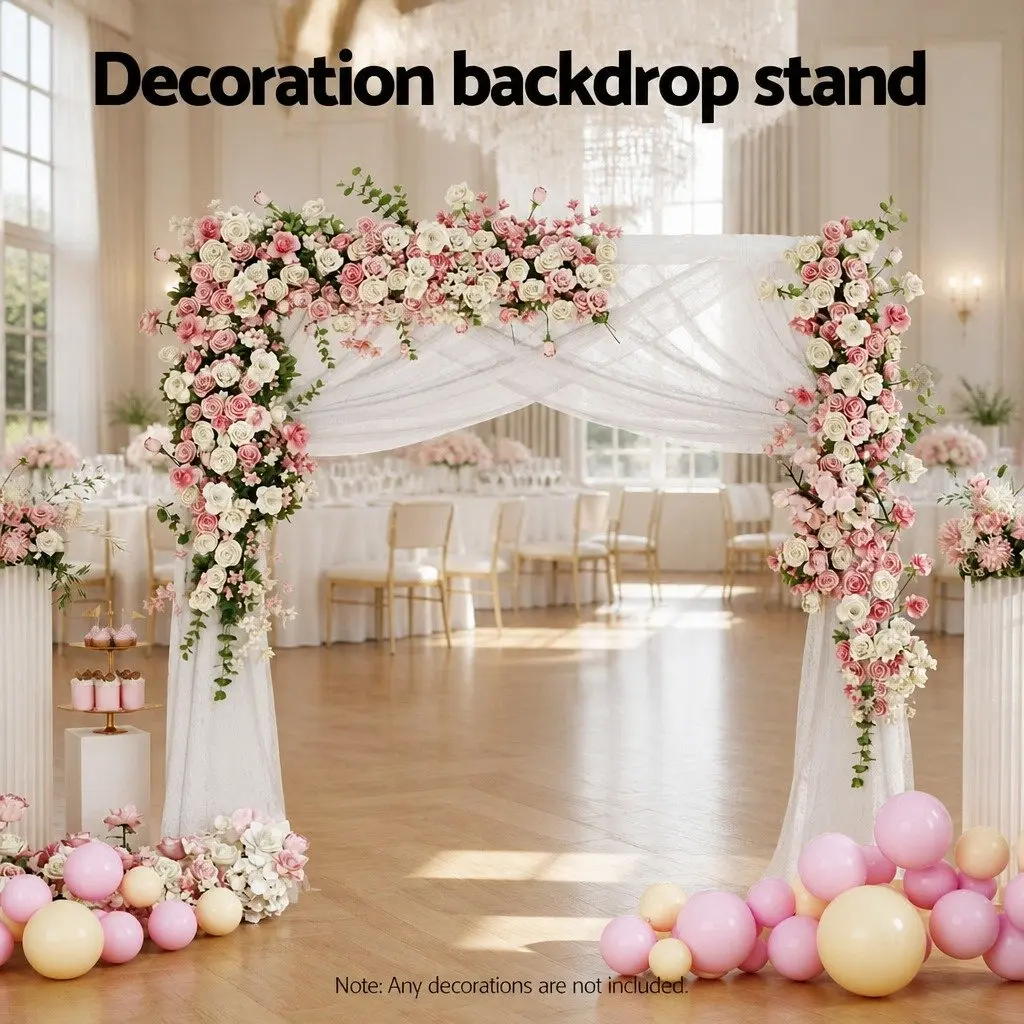 Backdrop Stand Wedding Party Decoration 2M White Metal Frame