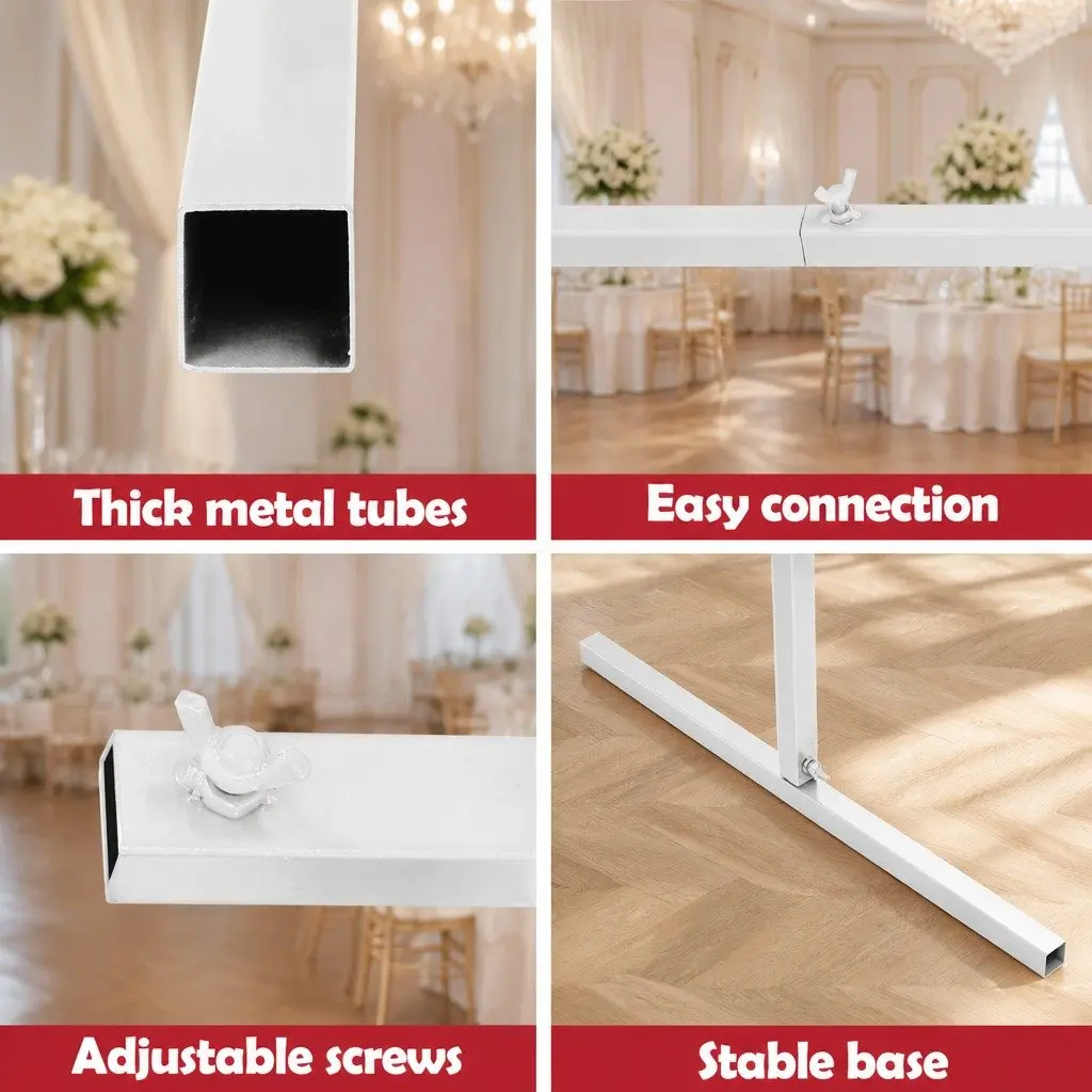 Backdrop Stand Wedding Party Decoration 2M White Metal Frame