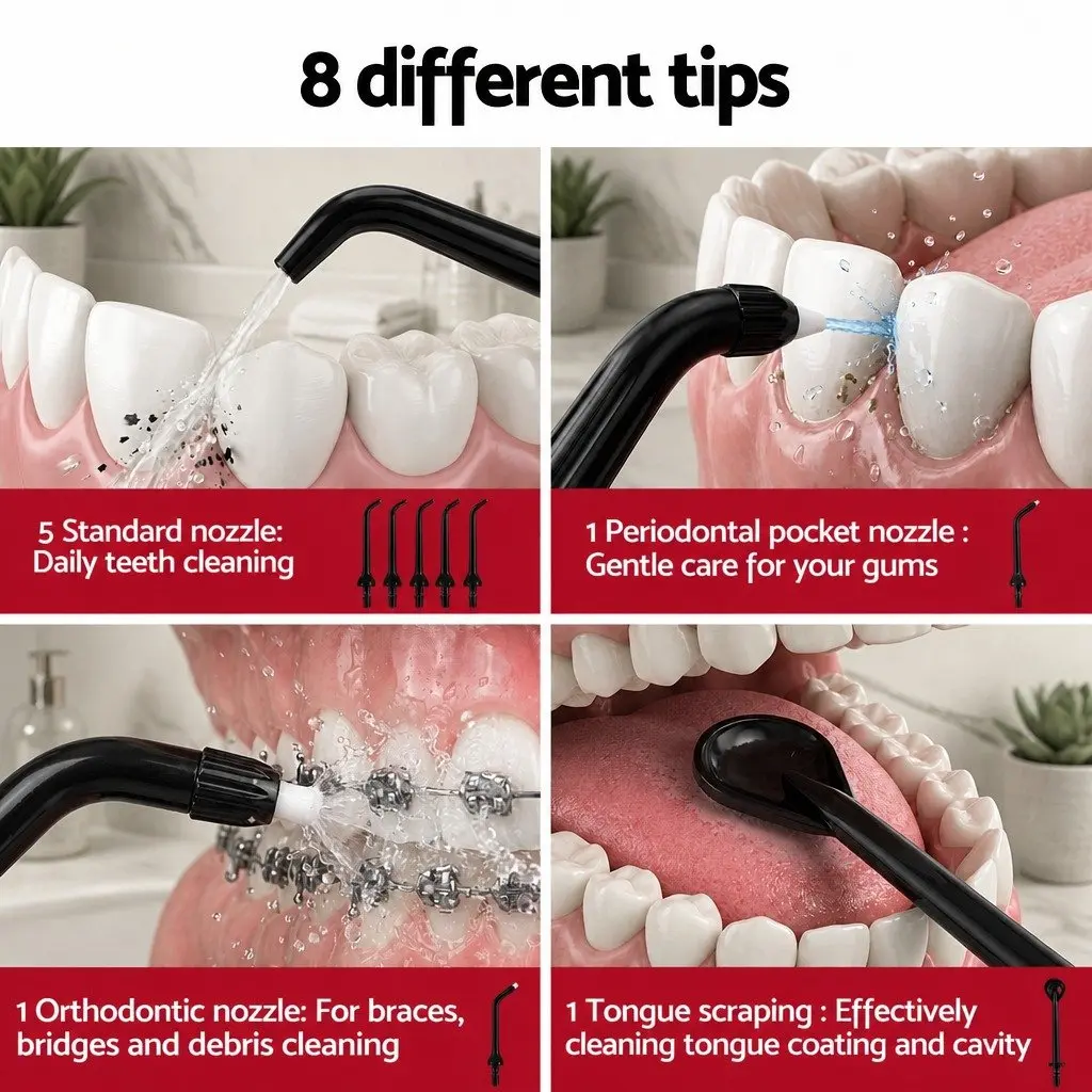 Cordless Water Flosser Oral Irrigator 350ml Black