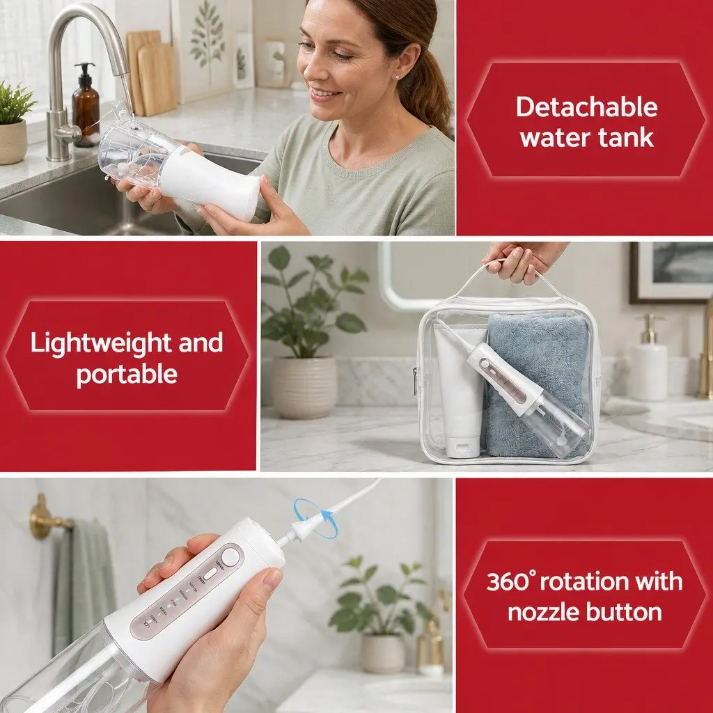 Cordless Water Flosser Oral Irrigator 350ml White