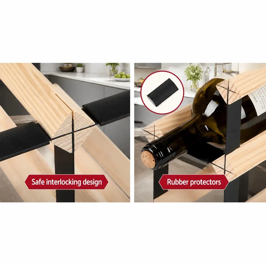 Wine Rack 120 Bottle Storage Holder Wooden Steel Frame Cellar Kitchen Bar