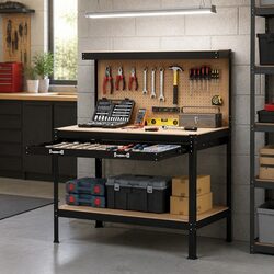 Reliable 120cm Workbench with Storage Solutions