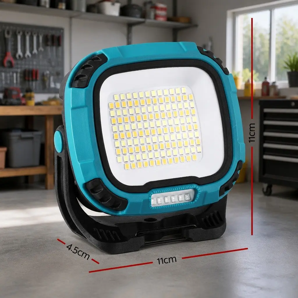 LED Work Light Rechargeable Magnetic Rotating Lamp 142 LED 18 Modes Blue Black