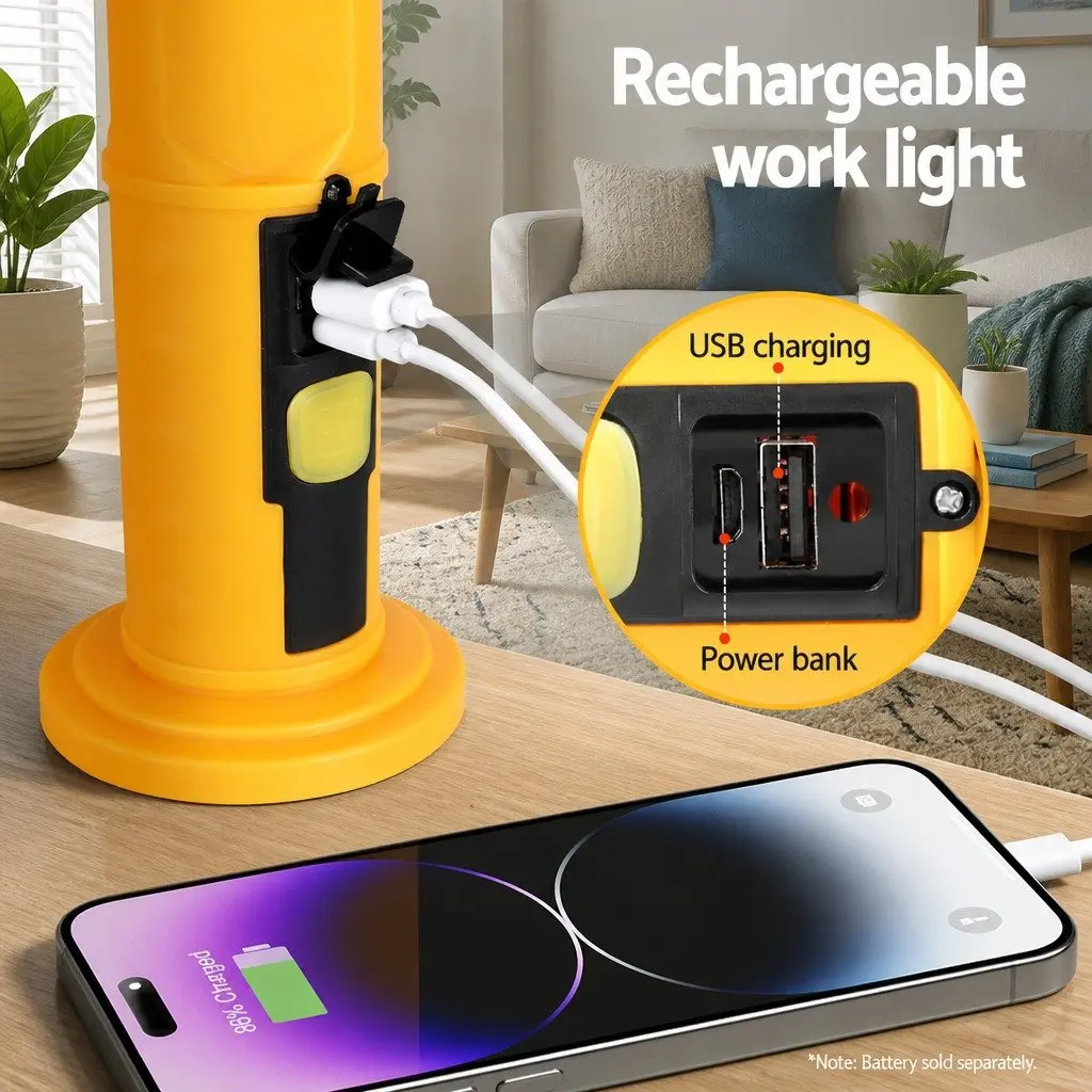 Rechargeable LED Work Light Folding Cordless Lamp 300LM Yellow
