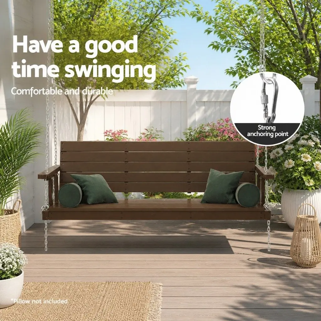 3 Seater Porch Swing Chair Outdoor Garden Furniture Hanging Wooden Bench