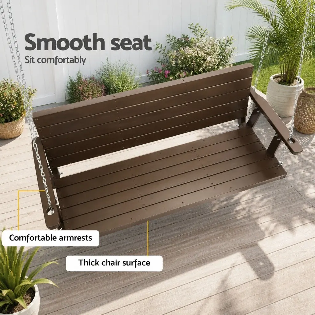3 Seater Porch Swing Chair Outdoor Garden Furniture Hanging Wooden Bench