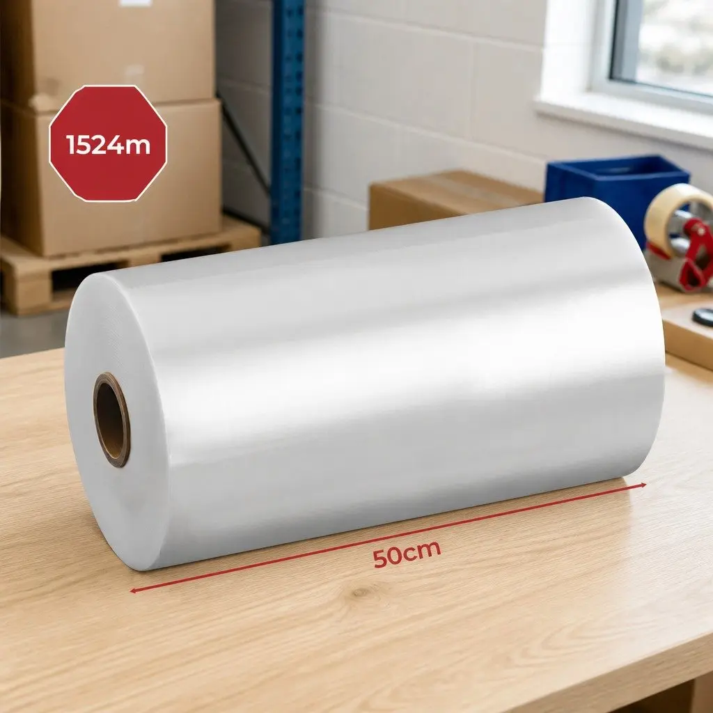 Machine Clear Stretch Film Roll Pallet Shrink Wrap 1524m x 50cm Heavy-Duty