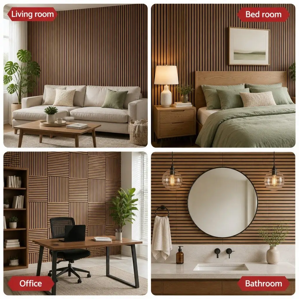 Peel and Stick Tiles Self Adhesive Wall Panels Brown 68x68cm Home Decor