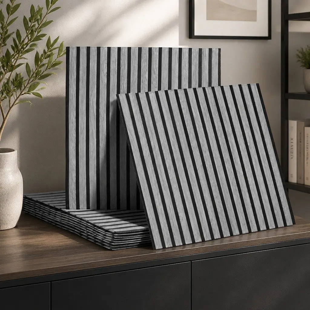 Peel and Stick Wall Panels Decorative 68x68cm Grey 10 Piece