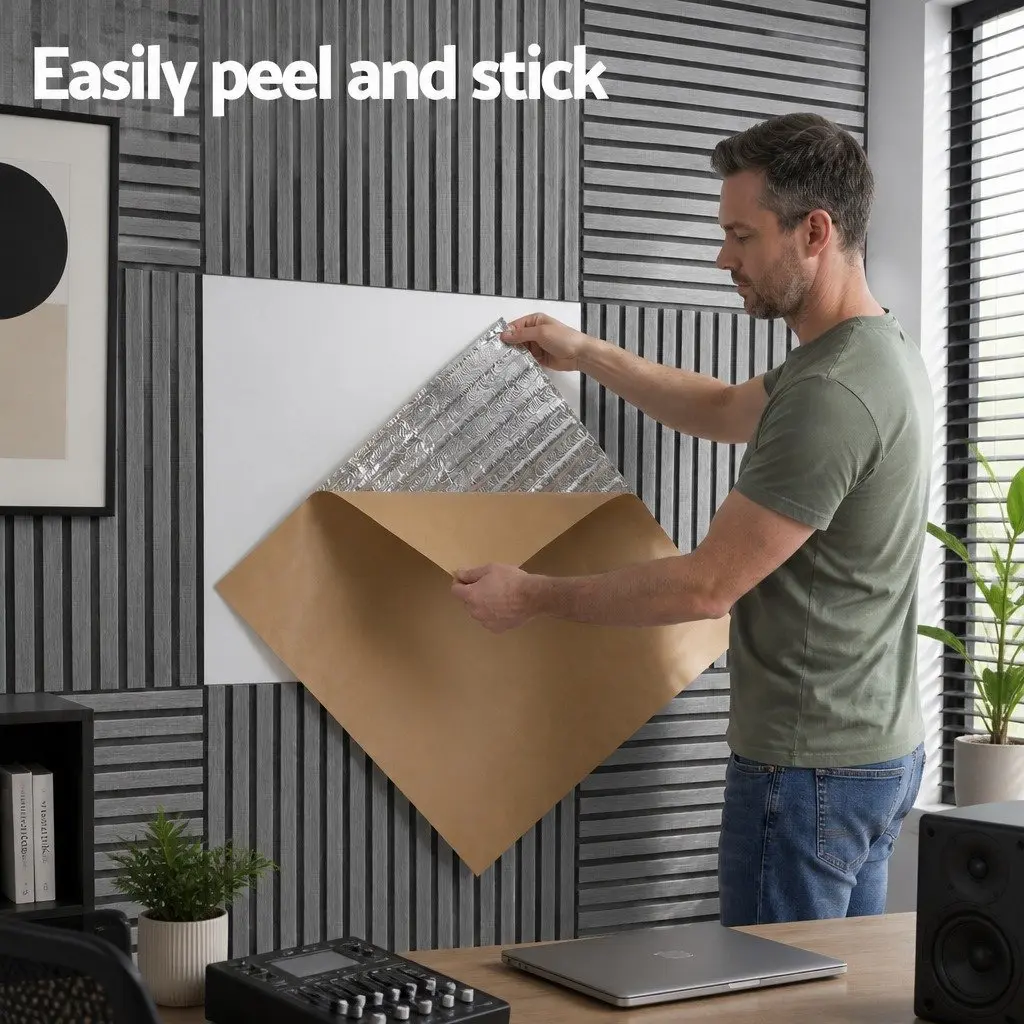 Peel and Stick Wall Panels Decorative 68x68cm Grey 10 Piece