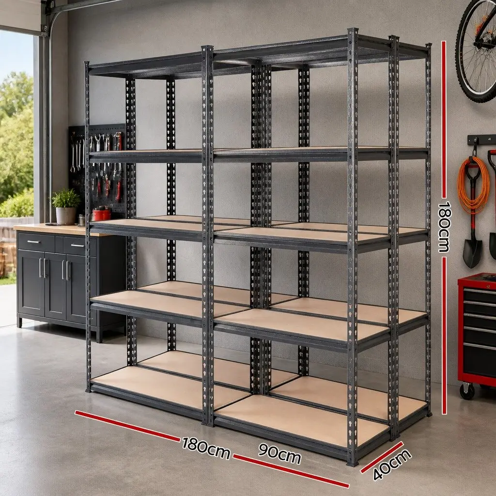 Heavy Duty 5-Tier Garage Shelving Unit Storage Rack 90x40x180cm Matte Charcoal