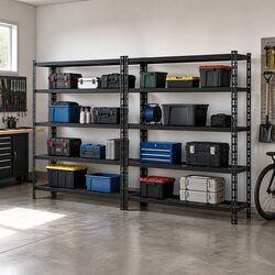 Heavy-Duty 5-Tier Steel Garage Storage Shelving Rack 1.8M Warehouse Workshop
