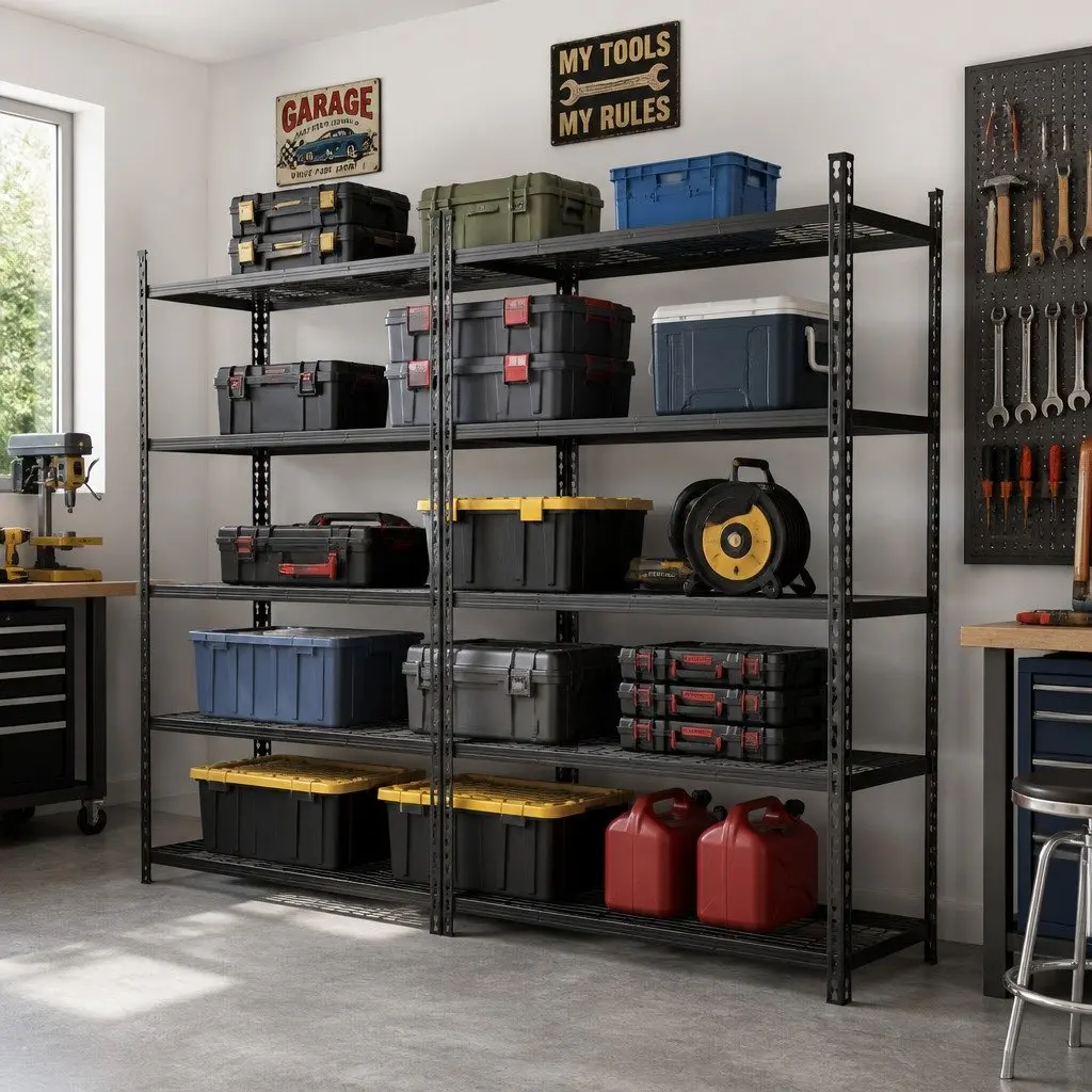 Heavy-Duty Steel Garage Storage Shelving Rack 1.8M 5-Tier Black