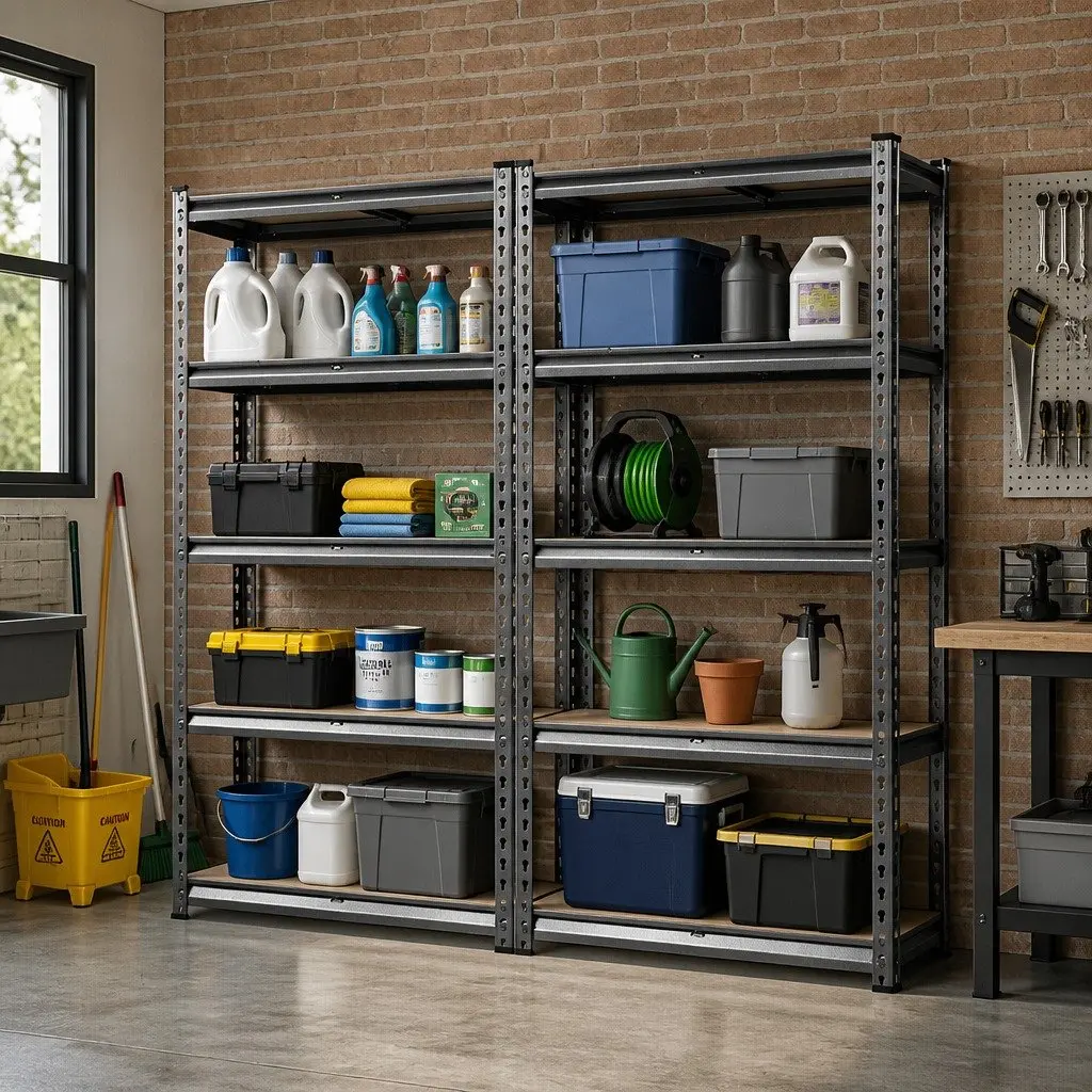 Steel Storage Shelf Rack Adjustable 2x1.5M Grey Boltless Garage Shelving Unit