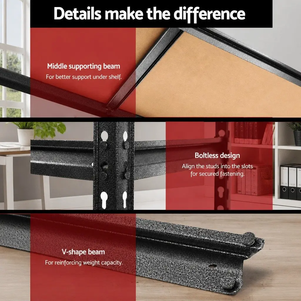 Storage Shelf Rack Adjustable 4x1.5M Matte Charcoal