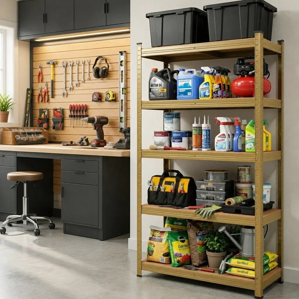 5-Tier Heavy Duty Shelving Unit in Yellow