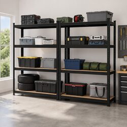 2x1.8M Garage Shelving Warehouse Rack Pallet Racking Storage Shelf Black