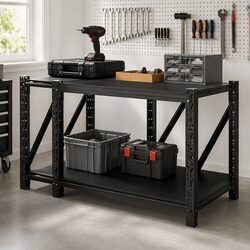 Reliable Steel Garage Shelving Workbench 0.9M