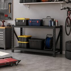 Reliable Black Garage Storage Rack 1.5M