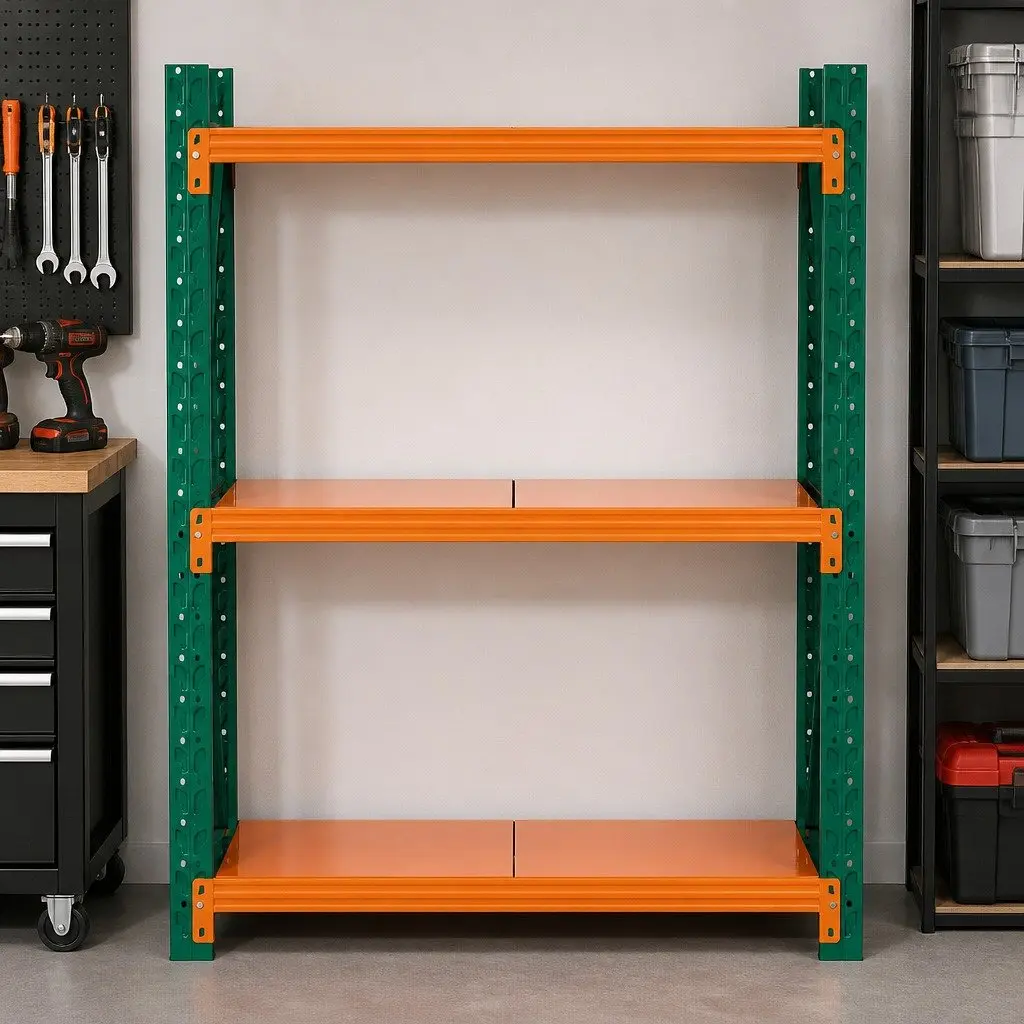 Heavy Duty Storage Rack Adjustable Metal Shelves 1.5M Green or Orange