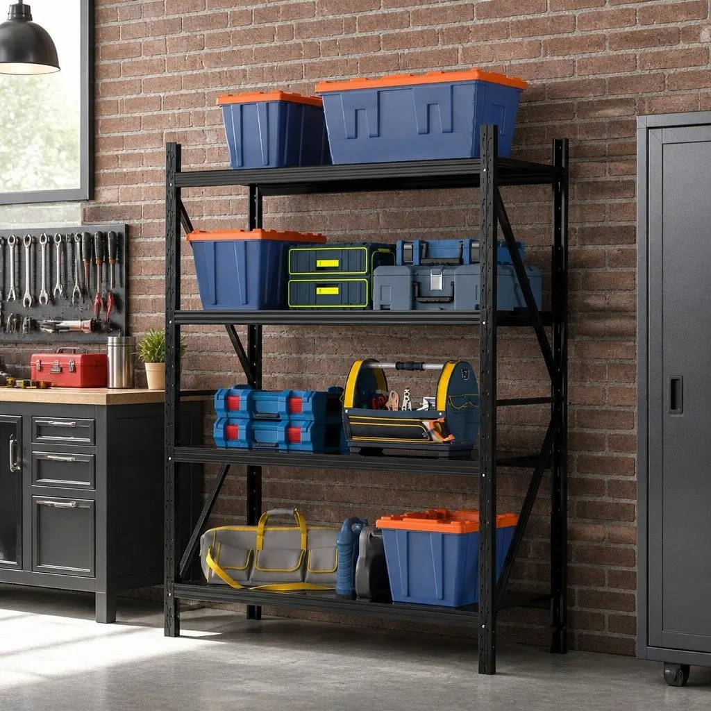 Garage Shelving Unit Heavy Duty Storage Rack 2M x 1.5M Black