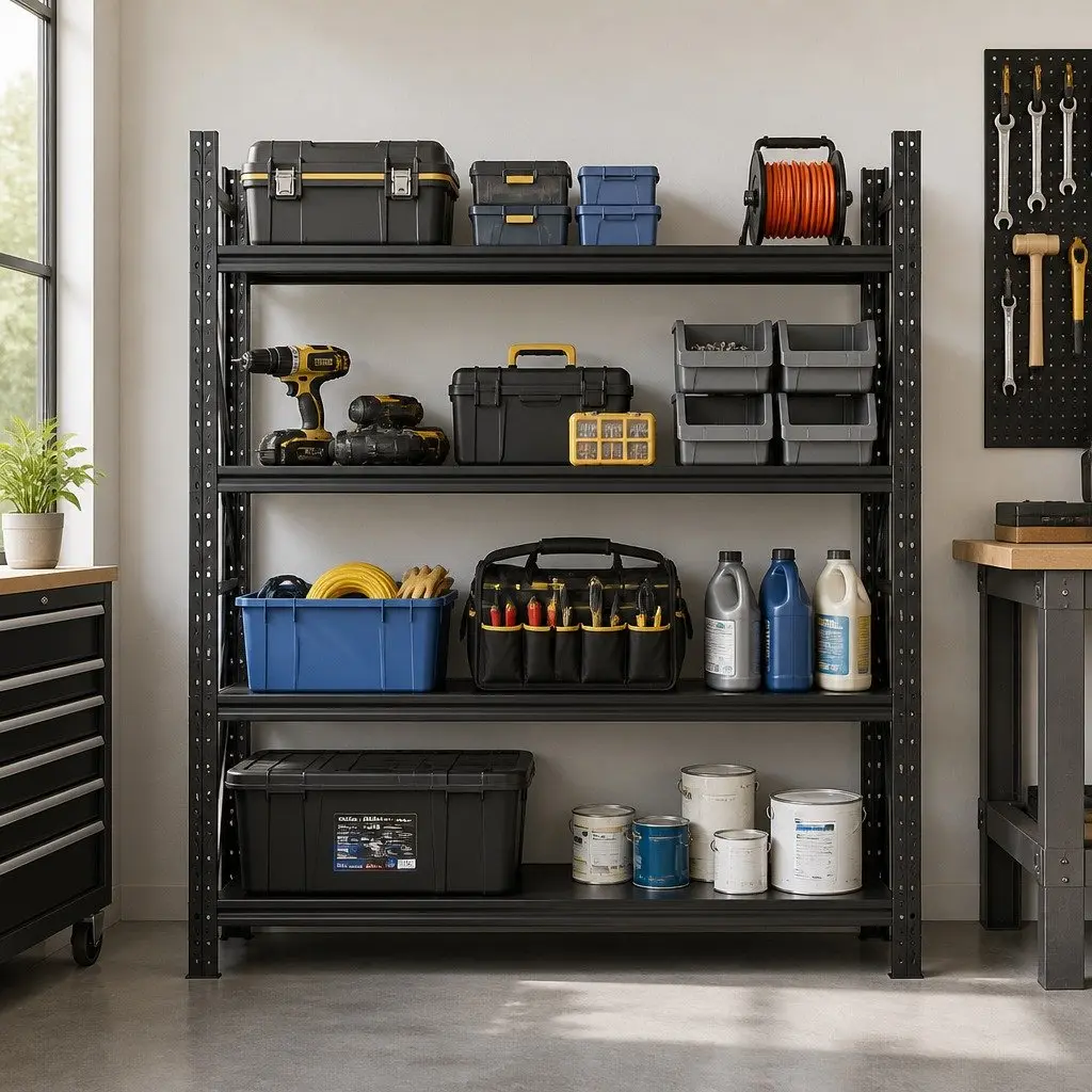 Garage Shelving Unit Heavy Duty Storage Rack 2M x 1.8M x 0.6M Black