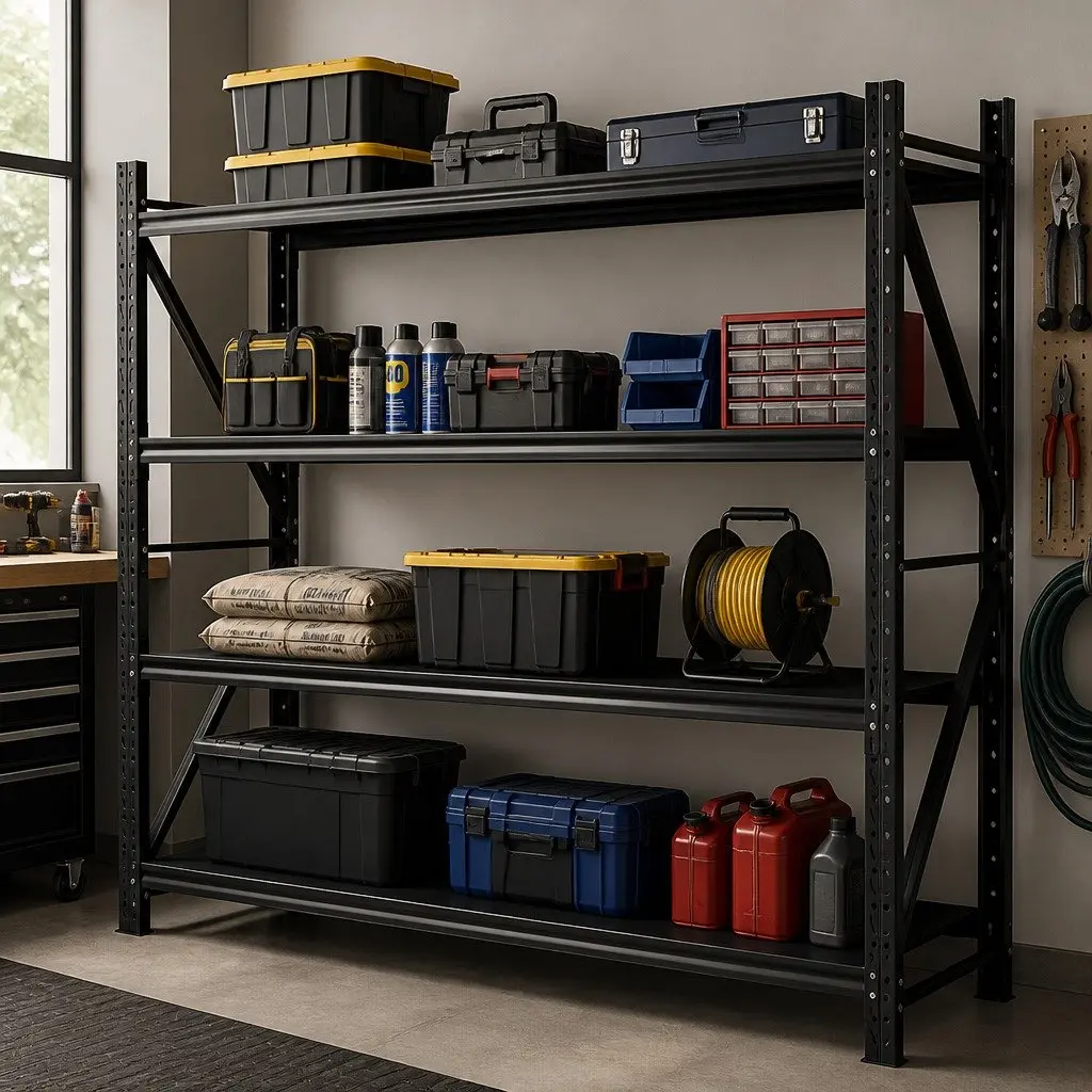 Garage Shelving Unit Heavy Duty Storage Rack 2M x 1.8M x 0.6M Black