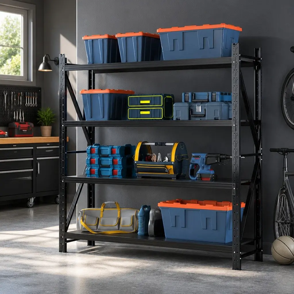2M x 2M Black Heavy-Duty Storage Rack