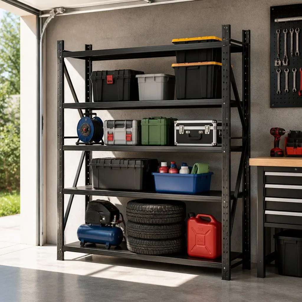 Warehouse Shelving Unit 2Mx2M Garage Storage Rack 4 Tier Adjustable Shelves