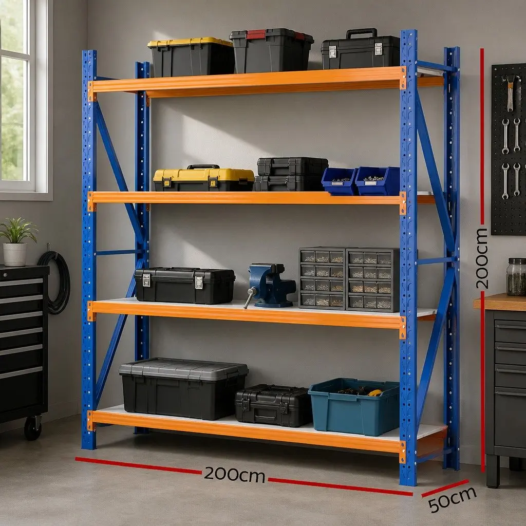 Garage Shelving Unit Heavy Duty Storage Rack 2M x 2M Blue