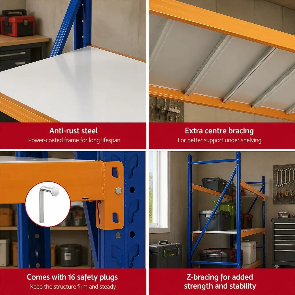 Garage Shelving Unit Heavy Duty Storage Rack 2M x 2M Blue