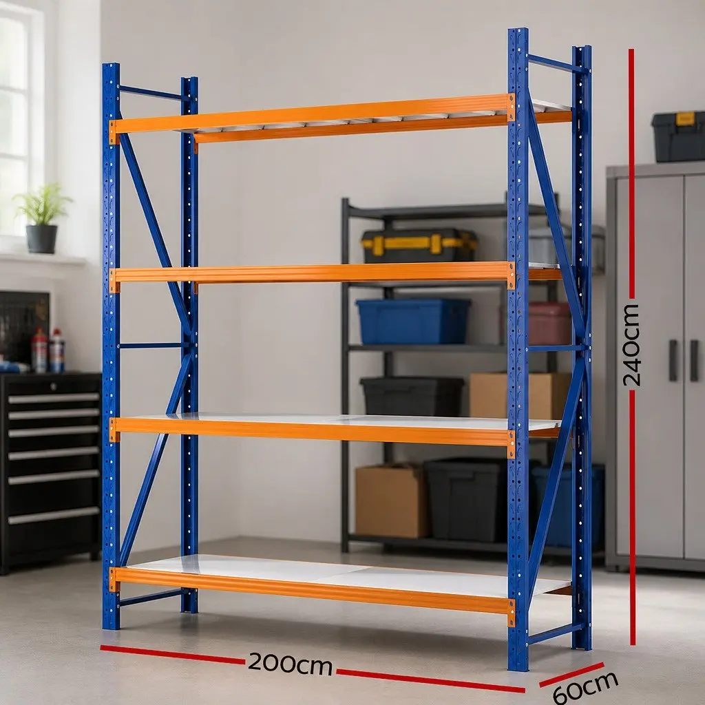 Garage Shelving Unit Heavy Duty Storage Rack 2.4M x 2M Blue